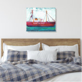 Kustkunst | Nantucket Lightship Canvas Afdruk (Insitu (Slaapkamer))