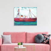 Kustkunst | Nantucket Lightship Canvas Afdruk (Insitu (Woonkamer))