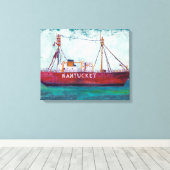 Kustkunst | Nantucket Lightship Canvas Afdruk (Insitu (Houten vloer))