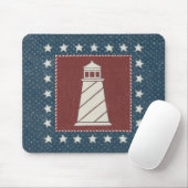 Kustkunst | Vuurtoren op rood Muismat (Met muis)