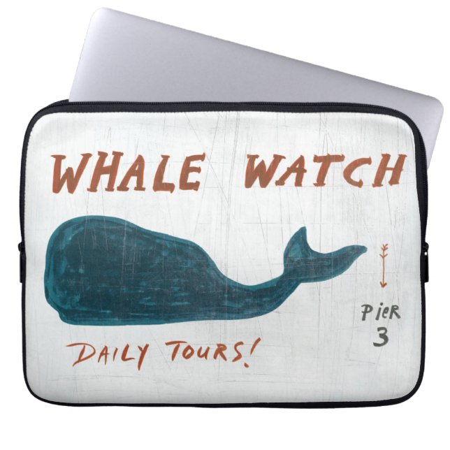 Kustkunst | Whale Watch Laptop Sleeve (Voorkant)