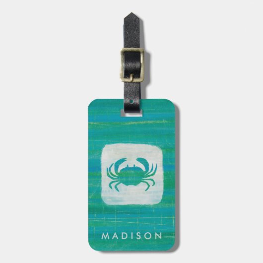 Kustkust | Aqua Crab Bagagelabel (Voorkant verticaal)