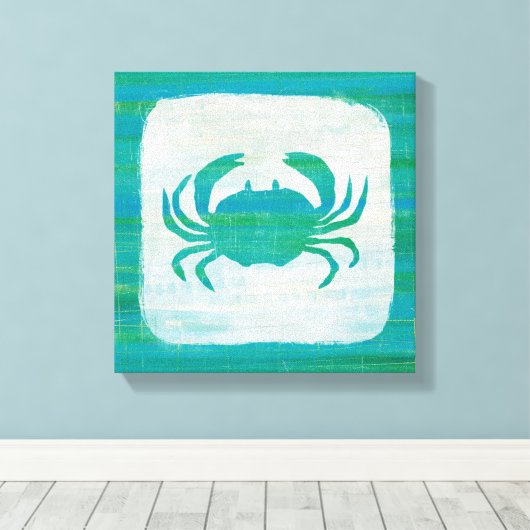 Kustkust | Aqua Crab Canvas Afdruk (Insitu (Houten vloer))