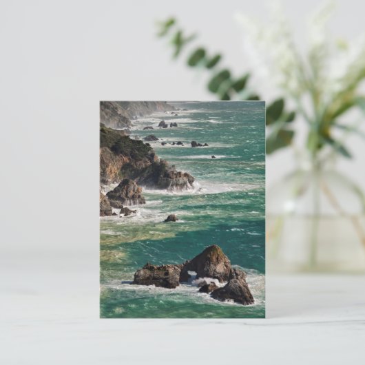 Kustkust Schilderachtig met golven Briefkaart (Staand voorkant)