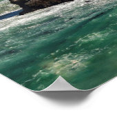 Kustkust Schilderachtig met golven Poster (Hoek)