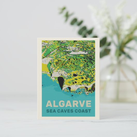 Kustkustlijn van het zee Benagil Algarve Portugal Briefkaart (Staand voorkant)