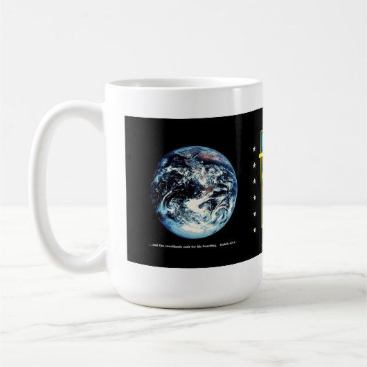 Kustlanden wachten op zijn onderwijs. koffiemok (Links)