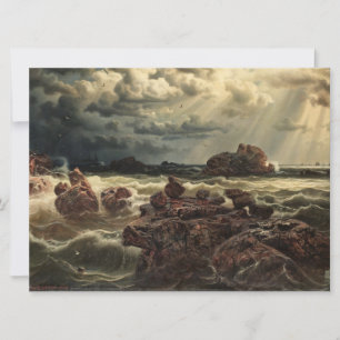 Kustlandschap met schepen aan de horizon kaart