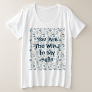 Kustleven Oceaan Blauw Grote Maat T-shirt