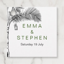 Kustliefde zandstrand minimale lijn kunst bruiloft bedankjes labels