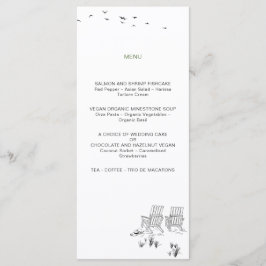 Kustliefde zandstrand minimale lijn kunst bruiloft menu