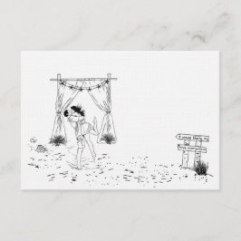 Kustliefde zandstrand minimale lijn kunst petite informatiekaartje