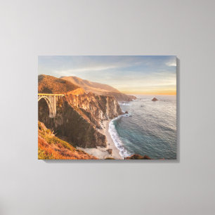 Kustlijn Bixby Bridge, Big Sur California Canvas Afdruk