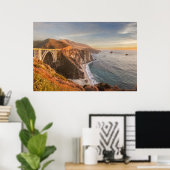Kustlijn | Bixby Bridge, Big Sur California Poster (Thuiskantoor)