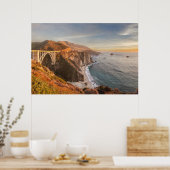 Kustlijn | Bixby Bridge, Big Sur California Poster (Keuken)