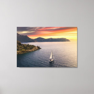 Kustlijn Bodrum, Turkije Canvas Afdruk