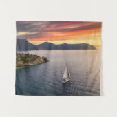 Kustlijn | Bodrum, Turkije Wandkleed (Voorkant (horizontaal))