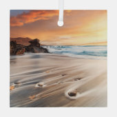 Kustlijn | Canarische Eilanden, Spanje Glas Ornament (Achterkant)