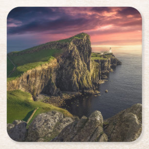Kustlijn Eiland Skye, Schotland Vierkante Kartonnen Onderzetter