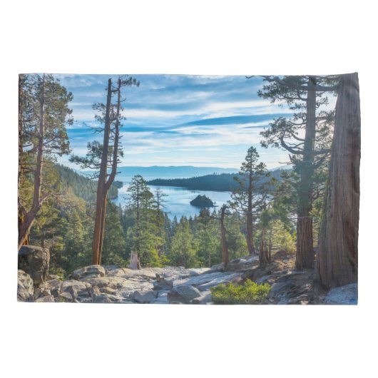 Kustlijn | Emerald Bay, Lake Tahoe, Californië Kussensloop (Achterkant)