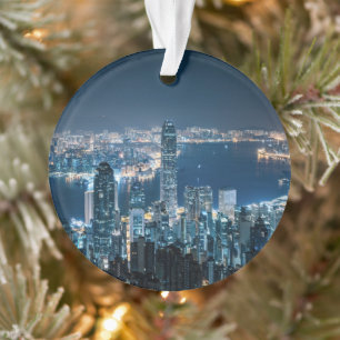 Kustlijn Hong Kong Island, Azië Ornament