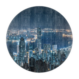 Kustlijn Hong Kong Island, Azië Snijplank