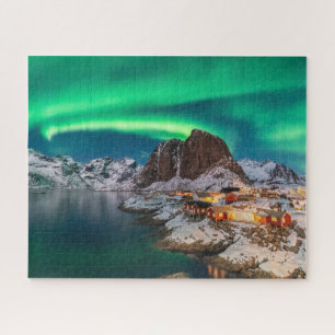 Kustlijn   Lofoten-eilanden, Hamnoy, Noorwegen Legpuzzel