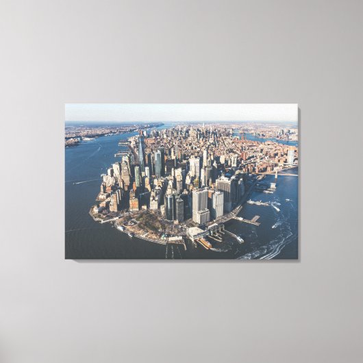 Kustlijn | Manhattan, New York City Canvas Afdruk (Voorkant)