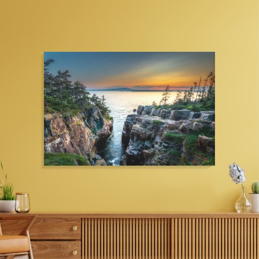 Kustlijn | Nationaal park Acadia, Maine Canvas Afdruk (Insitu (Woonkamer))