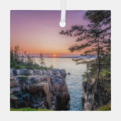 Kustlijn | Nationaal park Ravens Nest Acadia Glas Ornament (Achterkant)