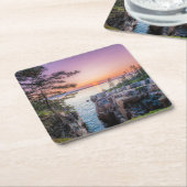 Kustlijn | Nationaal park Ravens Nest Acadia Vierkante Kartonnen Onderzetter (Schuin)