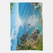 Kustlijn | Palaiokastritsa, Corfu, Griekenland Theedoek (Verticaal)