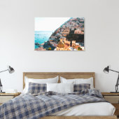 Kustlijn | Positano Italië, gemeente Cliffside Canvas Afdruk (Insitu (Slaapkamer))