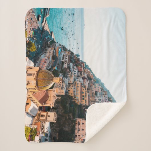 Kustlijn | Positano Italië, gemeente Cliffside Sherpa Deken (Voorkant)