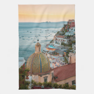 Kustlijn   Positano, kust van Amalfi, Italië Theedoek