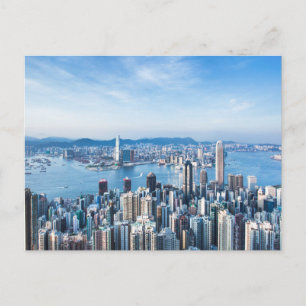 Kustlijn Tsim Sha Tsu, Hong Kong Island, Azië Briefkaart