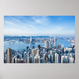 Kustlijn   Tsim Sha Tsu, Hong Kong Island, Azië Poster