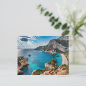 Kustlijn uitzicht Palaiokastritsa, Korfoe, Grieken Feestdagenkaart (Staand voorkant)