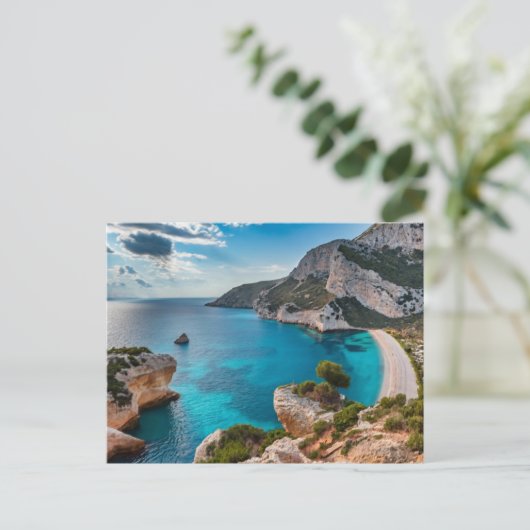 Kustlijn uitzicht Palaiokastritsa, Korfoe, Grieken Feestdagenkaart (Staand voorkant)
