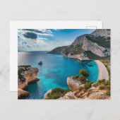 Kustlijn uitzicht Palaiokastritsa, Korfoe, Grieken Feestdagenkaart (Voorkant / Achterkant)