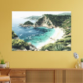 Kustlijn uitzicht van Palaiokastritsa Painting, Co Canvas Afdruk (Insitu (Woonkamer))