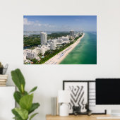 Kustlijn | Urban Beach, Miami, Florida Poster (Thuiskantoor)