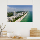 Kustlijn | Urban Beach, Miami, Florida Poster (Keuken)