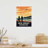  kustlijn van New Jersey Poster (Keuken)