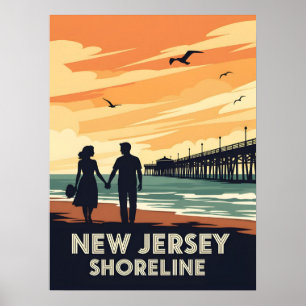  kustlijn van New Jersey Poster