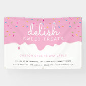 KUSTMATERIAAL Bevroren Drip kleurrijke sproinkles  Spandoek (Horizontaal)