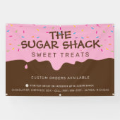 KUSTMATERIAAL Bevroren Drip kleurrijke sproinkles Spandoek (Horizontaal)