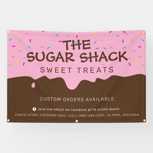 KUSTMATERIAAL Bevroren Drip kleurrijke sproinkles Spandoek (Horizontaal)