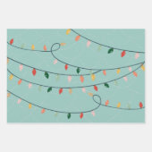 Kustmateriaal voor kerstmis Fa la la la Lights Inpakpapier Vel (Voorkant 2)