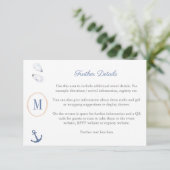 Kustmonogram Baby shower register QR-code Informatiekaartje (Staand voorkant)